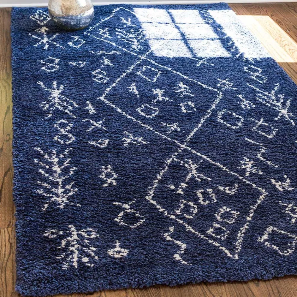 Wohnen Teppiche*Teppich Läufer im Ethno Design in Blau - Avior