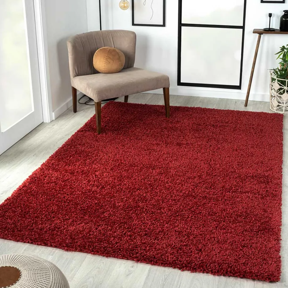 Wohnen Teppiche*Teppich Läufer in Dunkelrot Hochflor - Carina