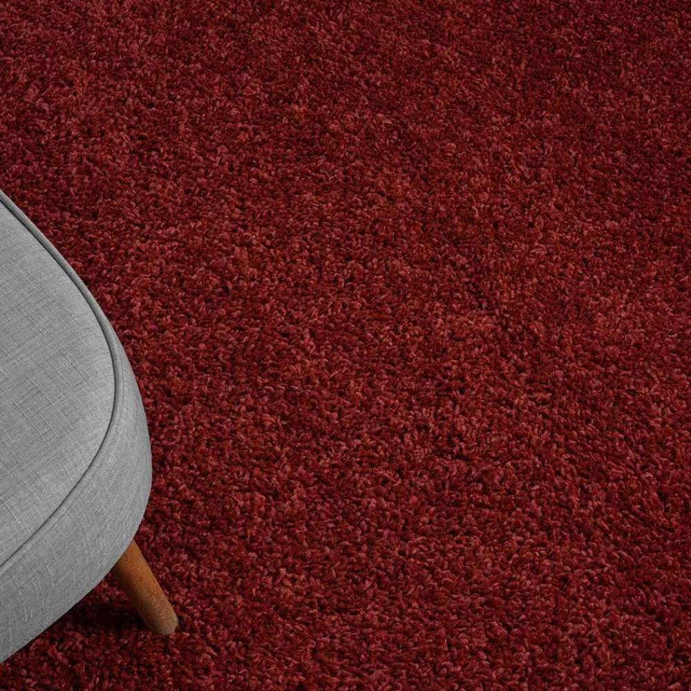 Wohnen Teppiche*Teppich Läufer in Dunkelrot Hochflor - Carina