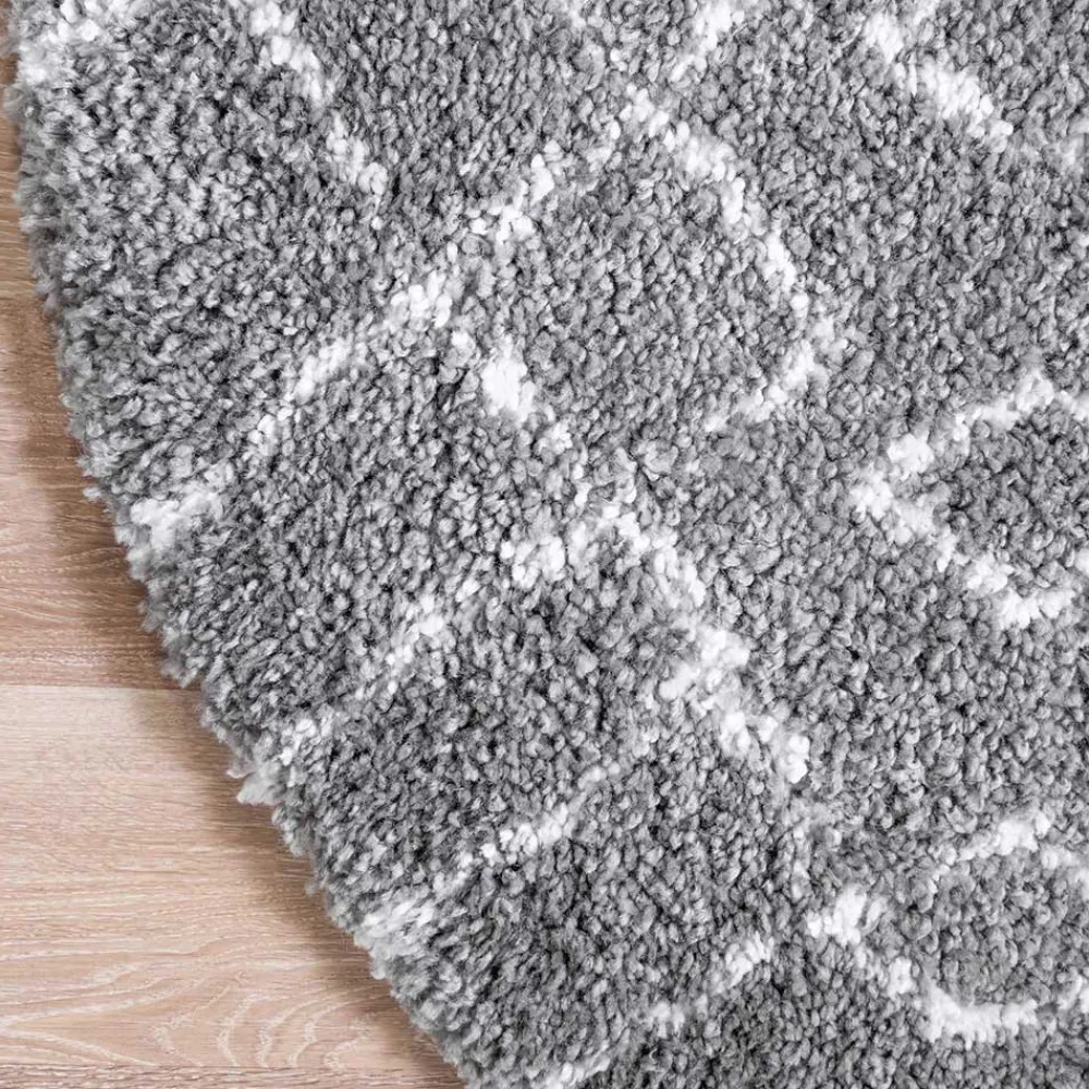 Wohnen Teppiche*Teppich mit 150 cm Durchmesser in Grau & Creme - Ossana