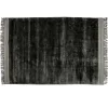 Wohnen Teppich mit Fransen in Anthrazit - Haigon