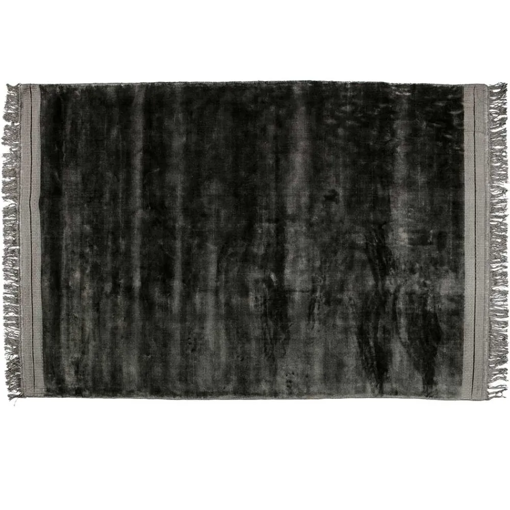 Wohnen Teppich mit Fransen in Anthrazit - Haigon