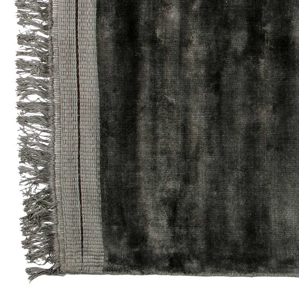 Wohnen Teppich mit Fransen in Anthrazit - Haigon