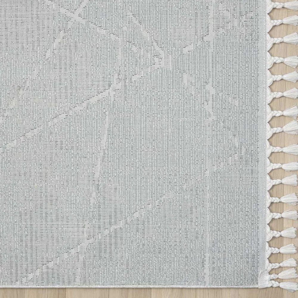 Wohnen Teppich mit Fransen in Beige & Grau - Fulivia