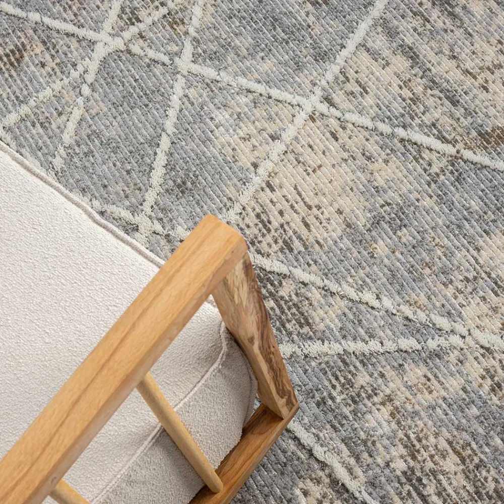 Wohnen Teppich mit Fransen in Beige & Grau - Fulivia