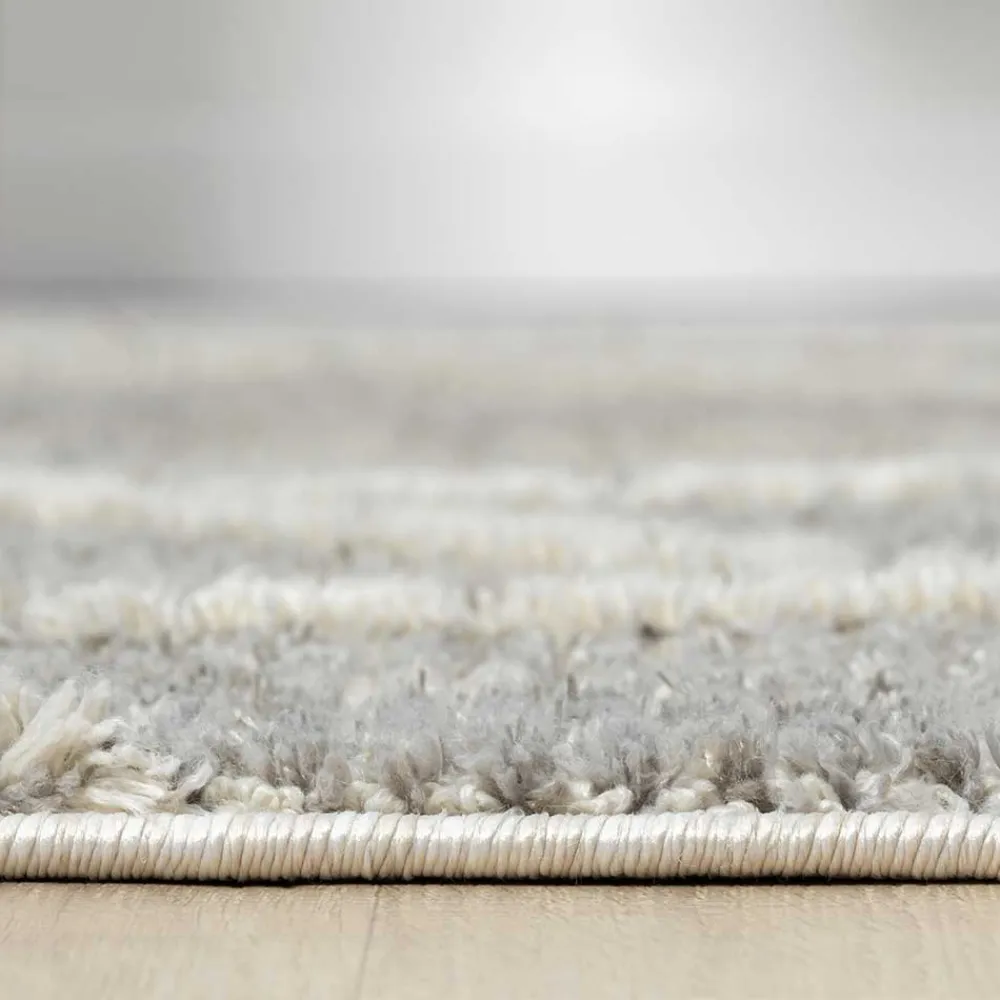 Wohnen Teppich mit Fransen in Beige & Grau - Fulivia