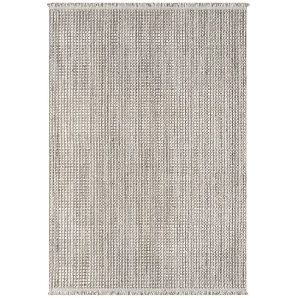 Wohnen Teppich mit Fransen in Weiß und Hellgrau - Vergil