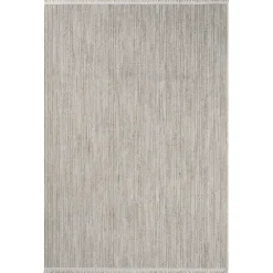 Wohnen Teppich mit Fransen in Weiß und Hellgrau - Vergil