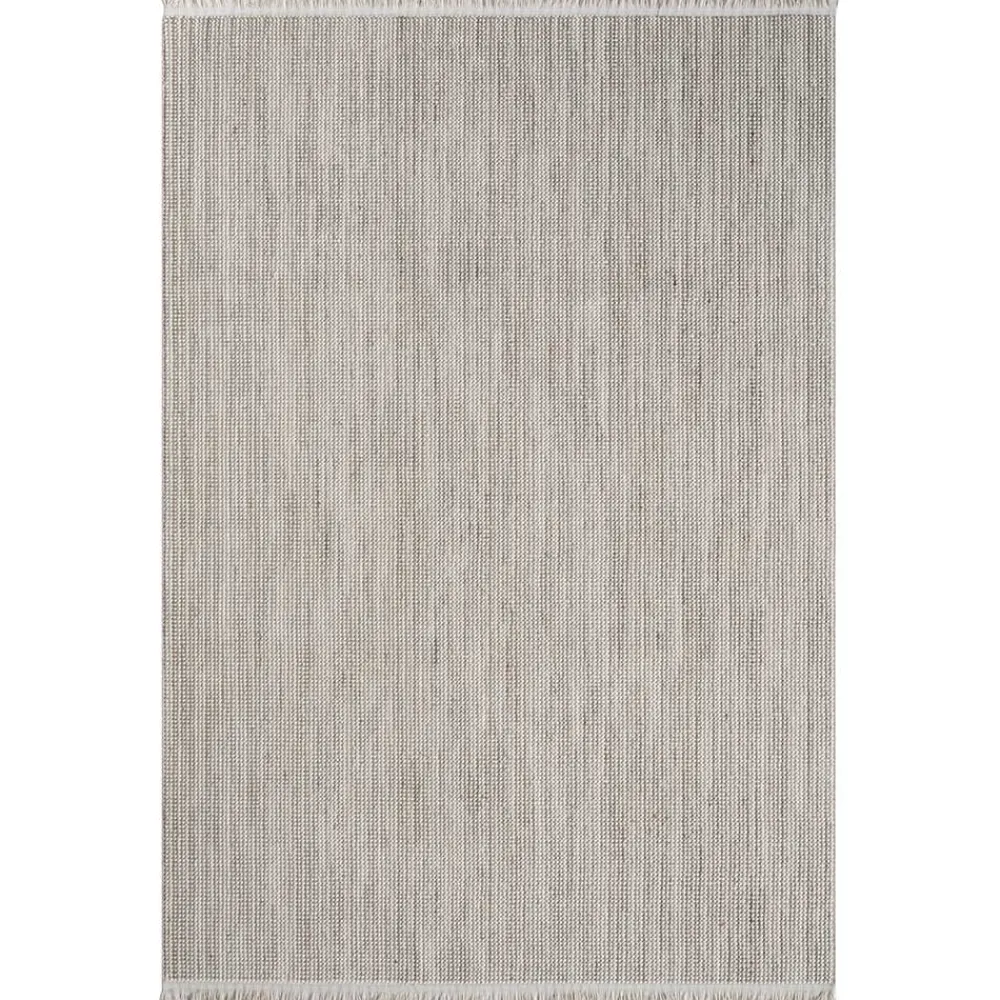 Wohnen Teppich mit Fransen in Weiß und Hellgrau - Vergil