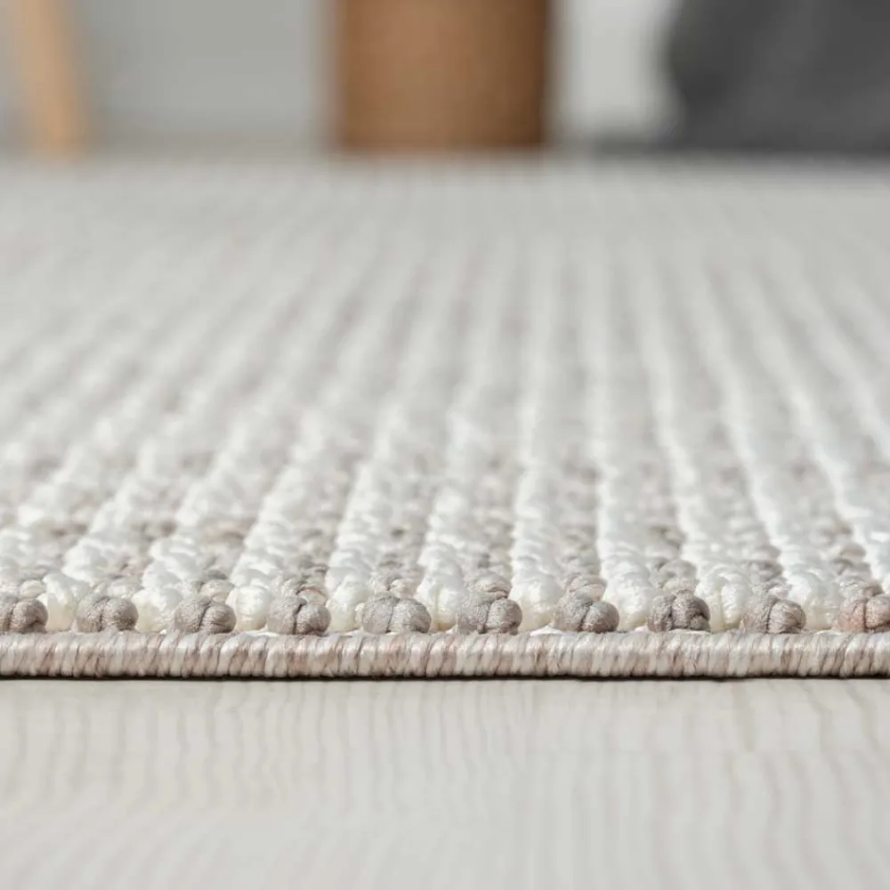 Wohnen Teppich mit Fransen in Weiß und Hellgrau - Vergil