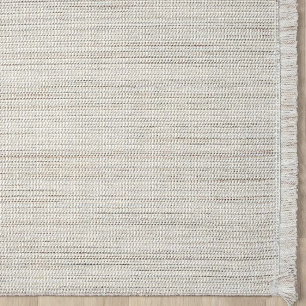 Wohnen Teppich mit Fransen in Weiß und Hellgrau - Vergil