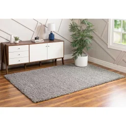 Wohnen Teppich mit Hochflor in Hellgrau - Sirias