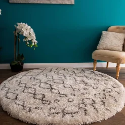 Wohnen Teppich mit hohem Flor - Durchmesser 150 cm - Osika