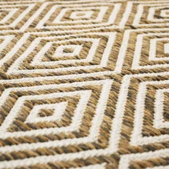 Wohnen Teppich mit modernem Rautenmuster aus Baumwolle - Zalabete