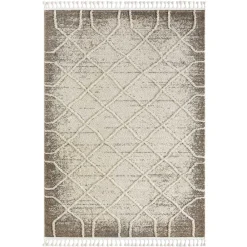 Wohnen Skandinavische Möbel*Teppich mit Rautenmuster in Weiß & Hellgrau - Freshna