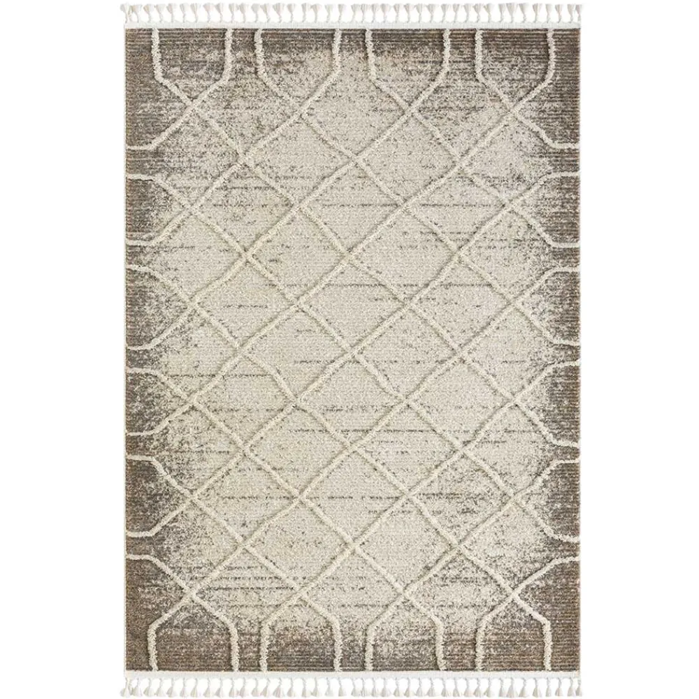 Wohnen Skandinavische Möbel*Teppich mit Rautenmuster in Weiß & Hellgrau - Freshna