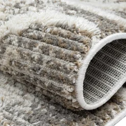 Wohnen Skandinavische Möbel*Teppich mit Rautenmuster in Weiß & Hellgrau - Freshna