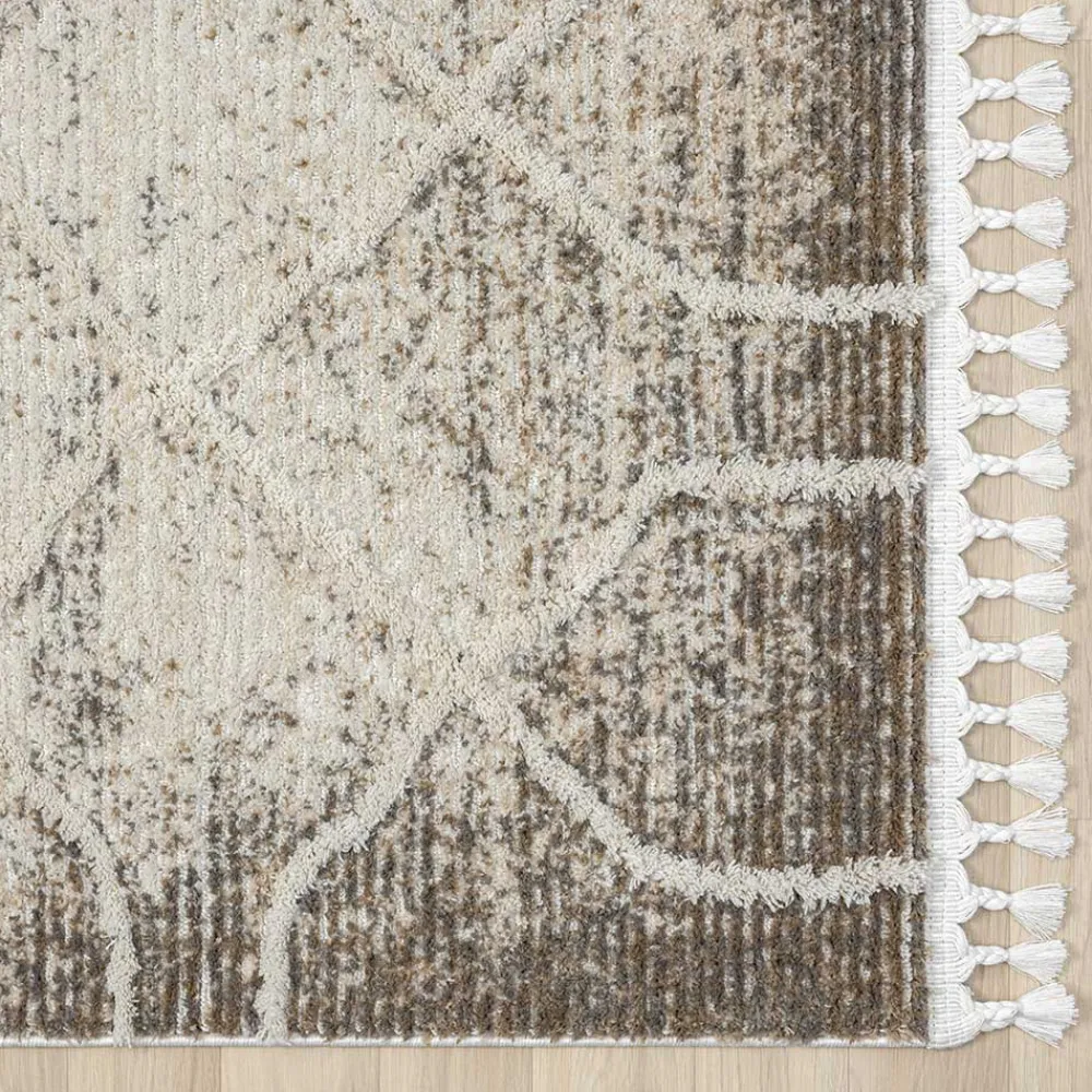 Wohnen Skandinavische Möbel*Teppich mit Rautenmuster in Weiß & Hellgrau - Freshna