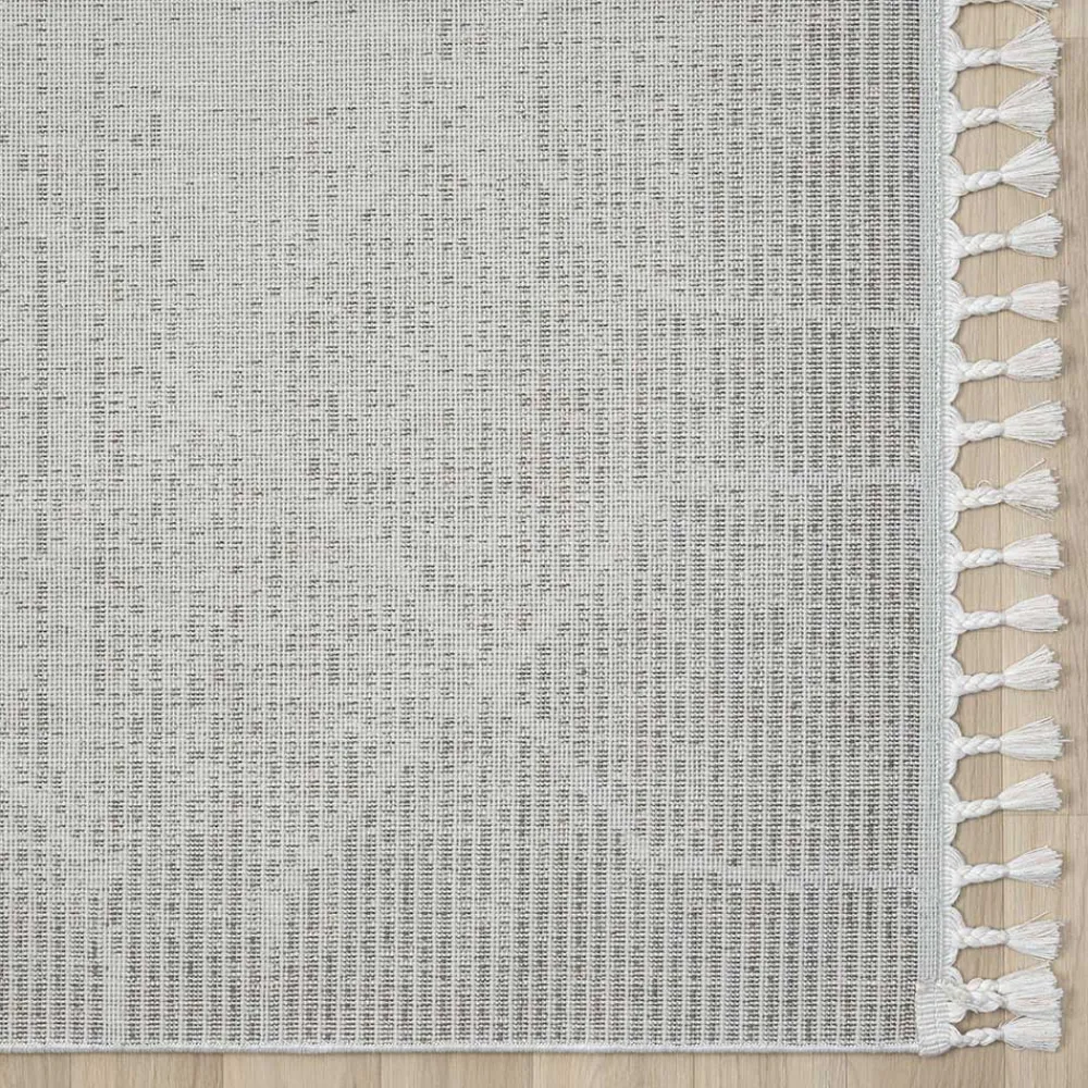 Wohnen Skandinavische Möbel*Teppich mit Rautenmuster in Weiß & Hellgrau - Freshna