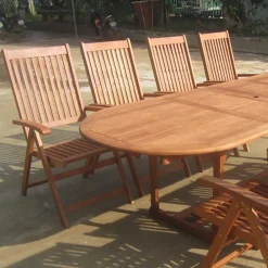 Wohnen Balkonmöbel|Terrassenmöbel*Terrassen Essgruppe Osilla mit Ausziehtisch (neunteilig)