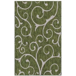 Wohnen Teppiche*Terrassen Teppich in Oliv Grün und Cremeweiß - Duran