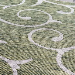 Wohnen Teppiche*Terrassen Teppich in Oliv Grün und Cremeweiß - Duran