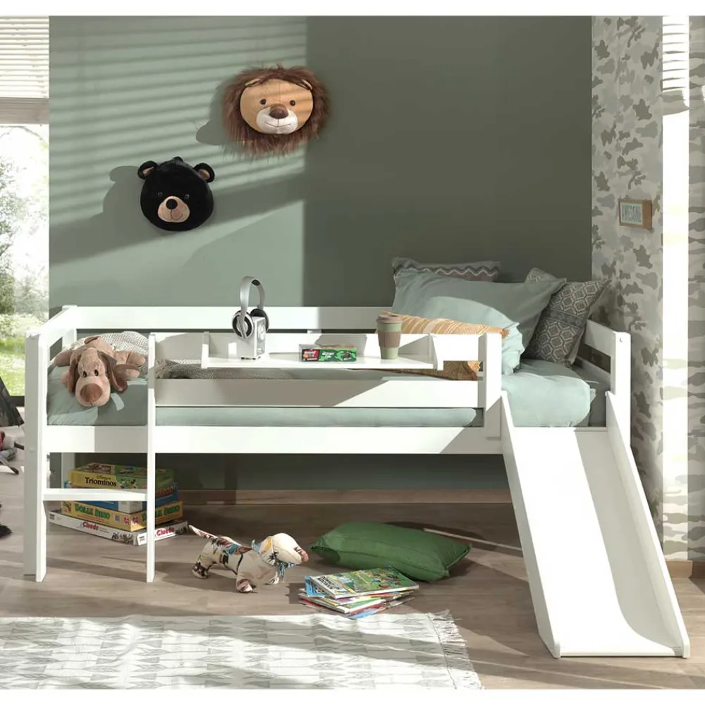 Wohnen Kindermöbel|Kinderbetten*Tiefes Kinder-Hochbett mit Rutsche - Almaron