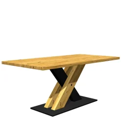 Wohnen Küchentische|Esszimmertische*Tisch auf Säulengestell im X-Design - Chancy