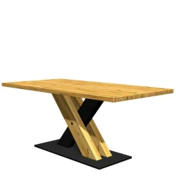 Wohnen Küchentische|Esszimmertische*Tisch auf Säulengestell im X-Design - Chancy