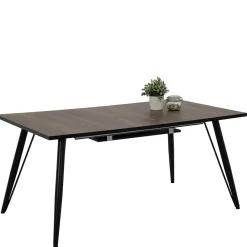 Wohnen Tisch in dunkler Eiche Optik & Schwarz - Viridena