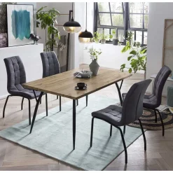 Wohnen Tisch Kombination fürs Esszimmer - Louisonna (fünfteilig)