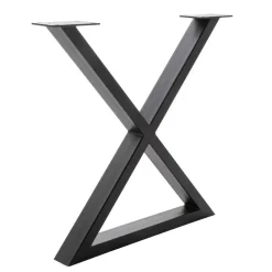 Wohnen Tisch mit X-Gestell und Zerreiche Platte - Aljawis