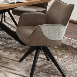 Wohnen Tischgruppe mit Drehstühlen Set - Niam (siebenteilig)