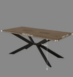 Wohnen Tischgruppe mit Drehstühlen Set - Niam (siebenteilig)