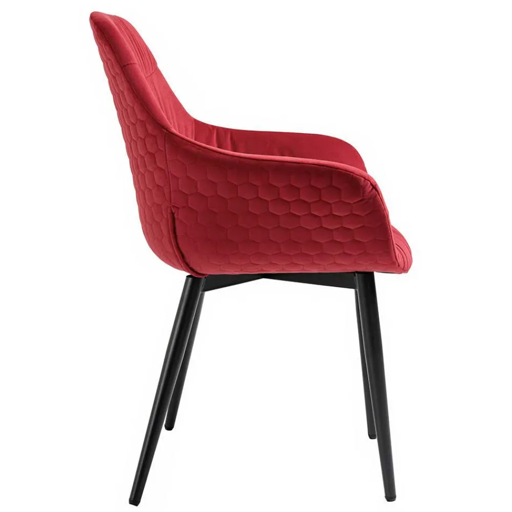 Wohnen Sitzgruppe|Küchen-Essgruppen*Tischgruppe mit vier roten Stühlen - Syrec (fünfteilig)