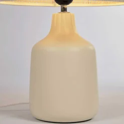 Wohnen Tischleuchte aus Bambus Geflecht in Beige - Veromica