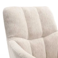 Wohnen Weiße Möbel|Wohnzimmerstühle*Tischsessel in Creme Strukturstoff - Gonnya (2er Set)