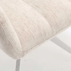 Wohnen Weiße Möbel|Wohnzimmerstühle*Tischsessel in Creme Strukturstoff - Gonnya (2er Set)