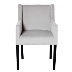 Wohnen Wohnzimmerstühle*Tischsessel in Silbergrau Samt - Syriana