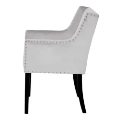 Wohnen Wohnzimmerstühle*Tischsessel in Silbergrau Samt - Syriana