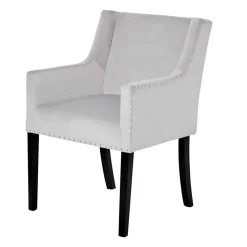 Wohnen Wohnzimmerstühle*Tischsessel in Silbergrau Samt - Syriana