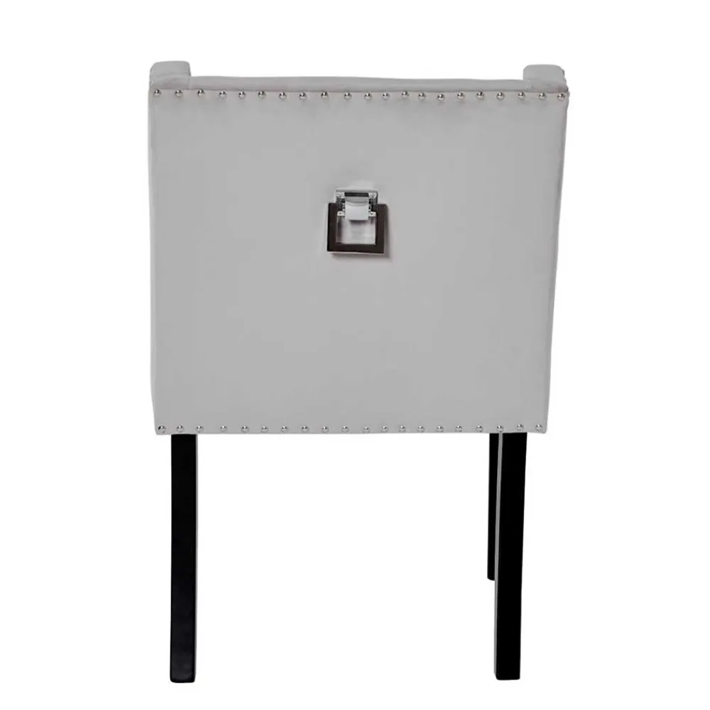 Wohnen Wohnzimmerstühle*Tischsessel in Silbergrau Samt - Syriana