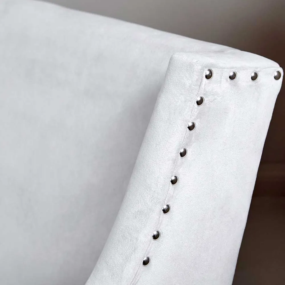 Wohnen Wohnzimmerstühle*Tischsessel in Silbergrau Samt - Syriana