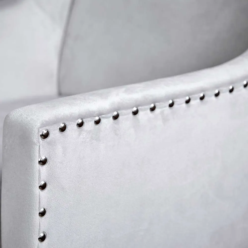 Wohnen Wohnzimmerstühle*Tischsessel in Silbergrau Samt - Syriana