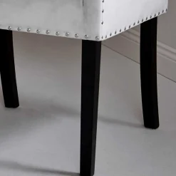 Wohnen Wohnzimmerstühle*Tischsessel in Silbergrau Samt - Syriana