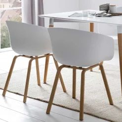 Wohnen Weiße Möbel|Skandinavische Möbel*Tischsessel mit Sitzschale - Eberly (2er Set)