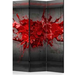 Wohnen Paravents|Wohnzimmer-Regale*3-tlg Paravent Betonwand & rote Farbe - Zibao