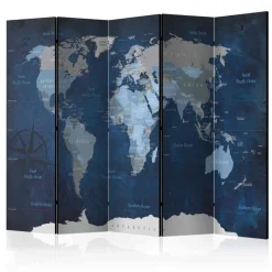 Wohnen 5-tlg Spanische Wand in Blau & Grau - Mabu