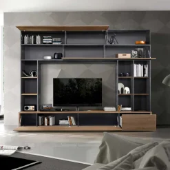 Wohnen Wohnwände|Wohnwand*Tolle TV Wand in Nussbaum & Grau - Niels