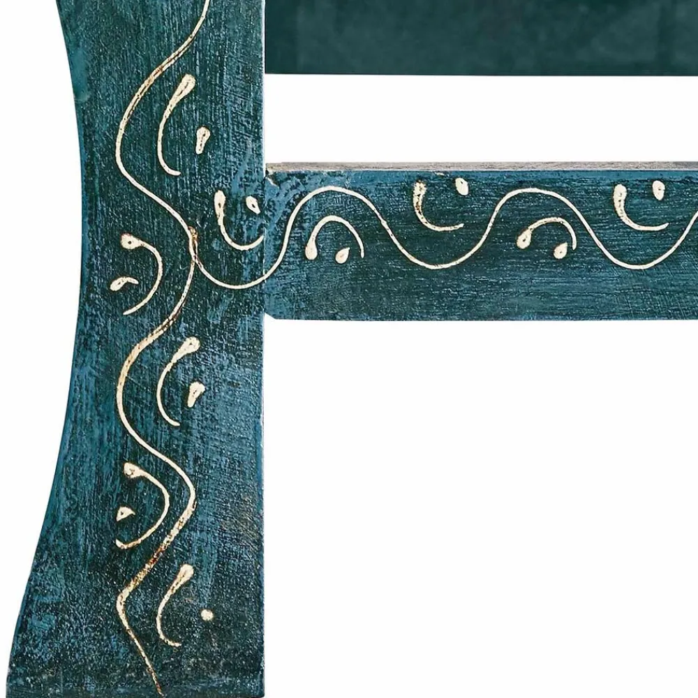 Wohnen Naturholzmöbel|Massivholzmöbel*Toller Dreisatztisch in Blau & Bunt - Faneno (dreiteilig)